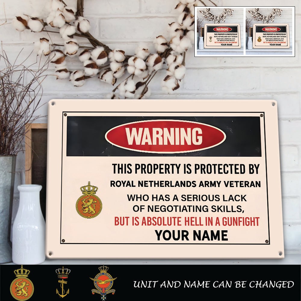 Personalized Netherlands Soldier/ Veteran Cut Metal Sign - 17242848