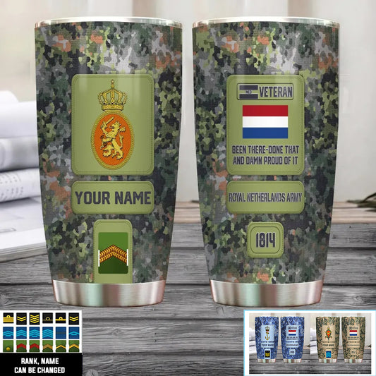 Personalized Netherlands Veteran/ Soldier With Rank, Name Tumbler - 17218656