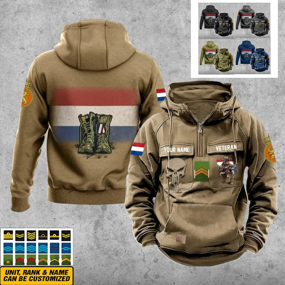 Personalized Netherlands Soldier/Veteran With Rank And Name Vintage Hoodie All Over Printed - 17203968