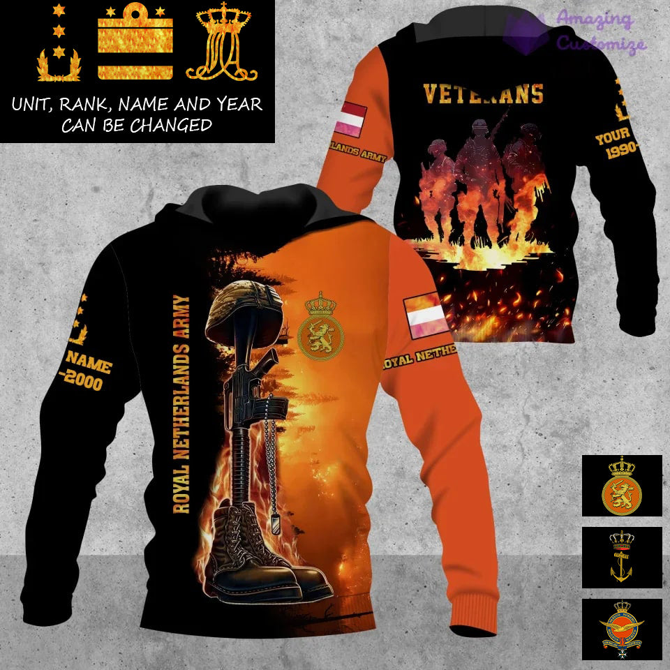 Personalized Netherlands Soldier/Veteran Camo with Name, Rank And Year Hoodie All Over Printed - 17284320