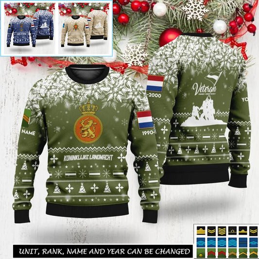 Personalized Netherlands Soldier/Veteran Camo with Rank, Name And Year Sweater All Over Printed - 17310240