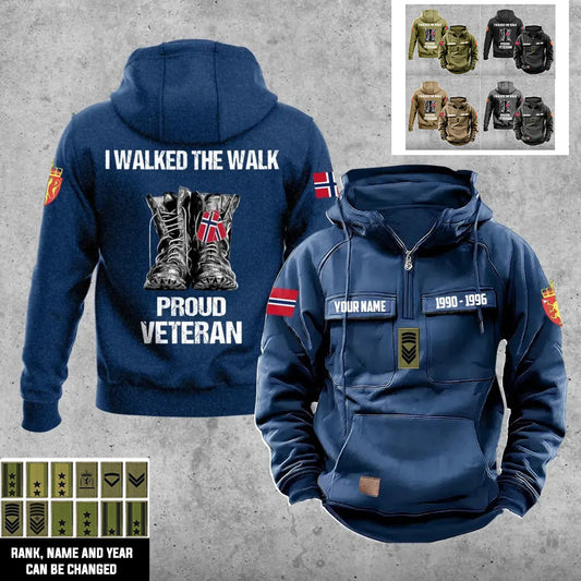 Personalized Norway Soldier/Veteran With Rank, Year And Name Vintage Hoodie All Over Printed - 17219520