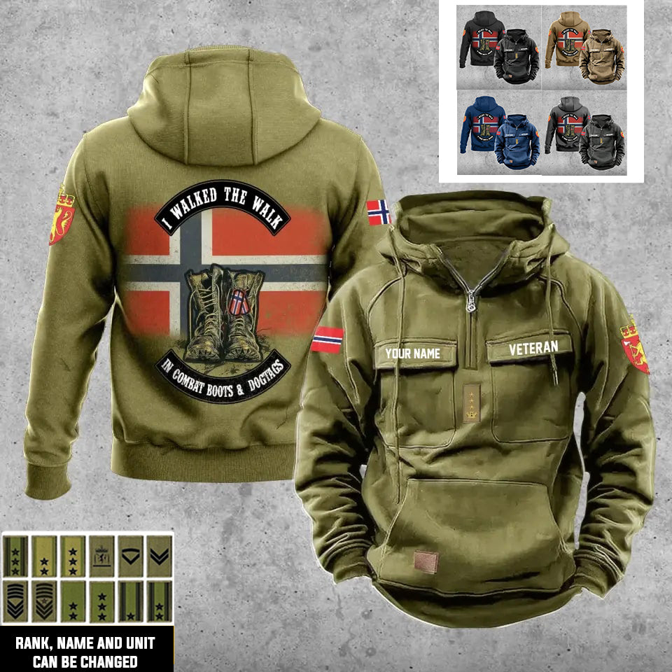 Personalized Norway Soldier/Veteran Vintage Hoodie All Over Printed - 17207424