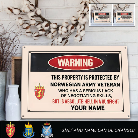 Personalized Norway Soldier/ Veteran Cut Metal Sign - 17242848