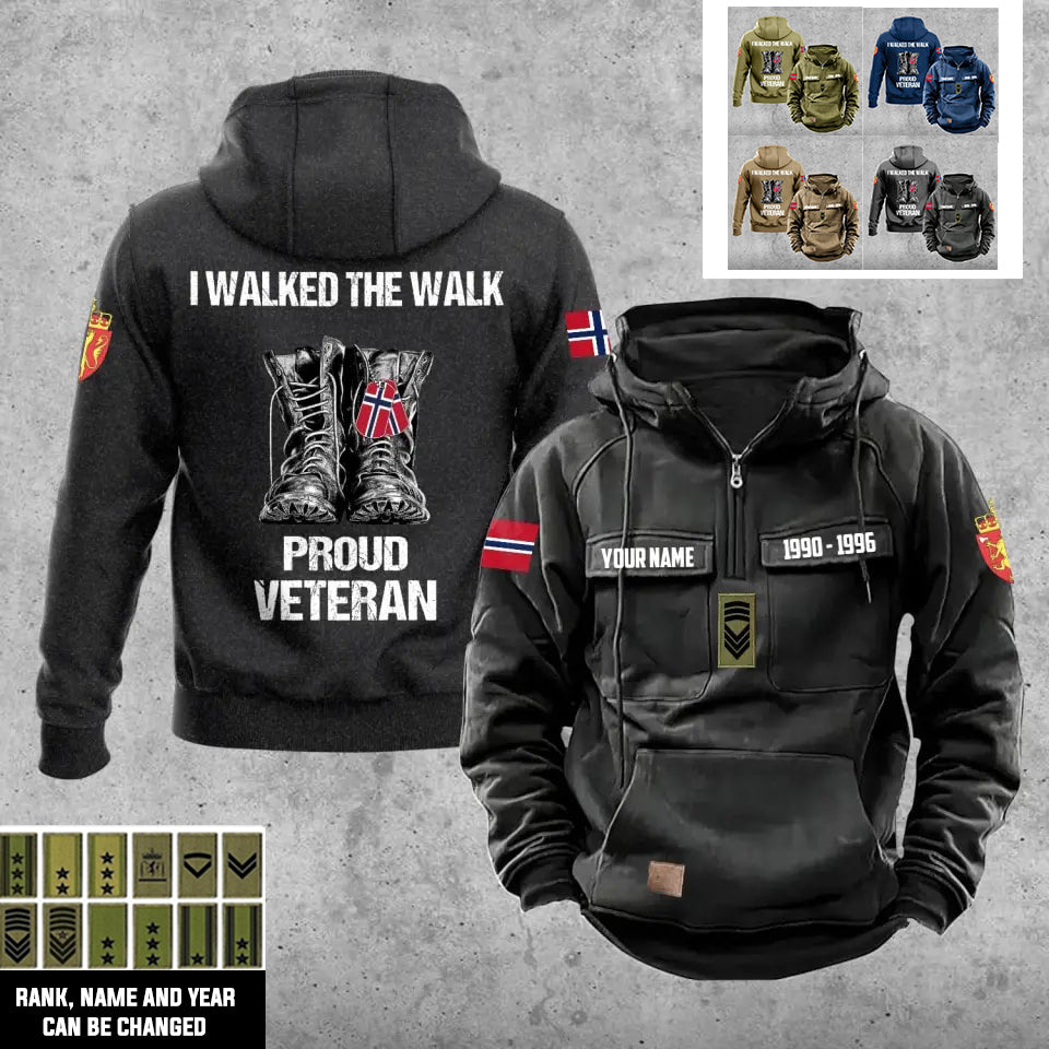 Personalized Norway Soldier/Veteran With Rank, Year And Name Vintage Hoodie All Over Printed - 17219520