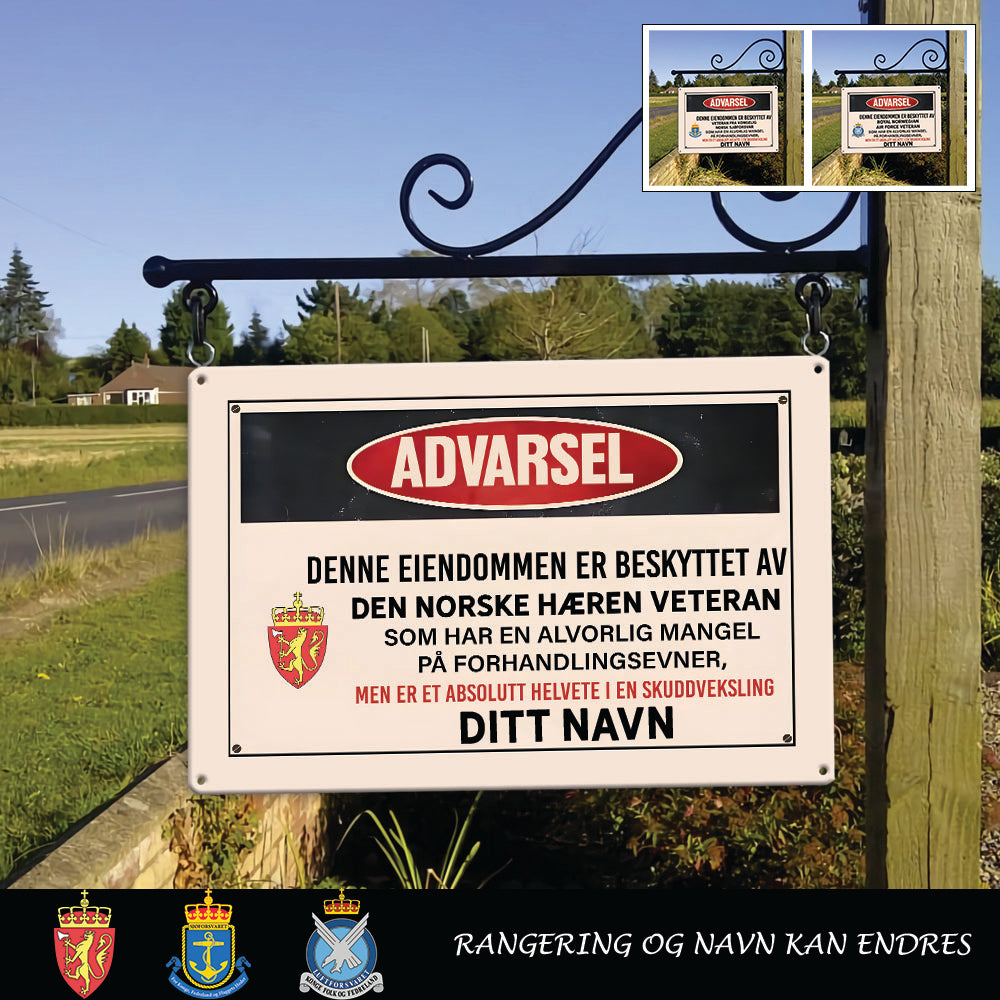 Personalisiertes norwegisches Soldat/Veteranen-Metallschild - 17254080