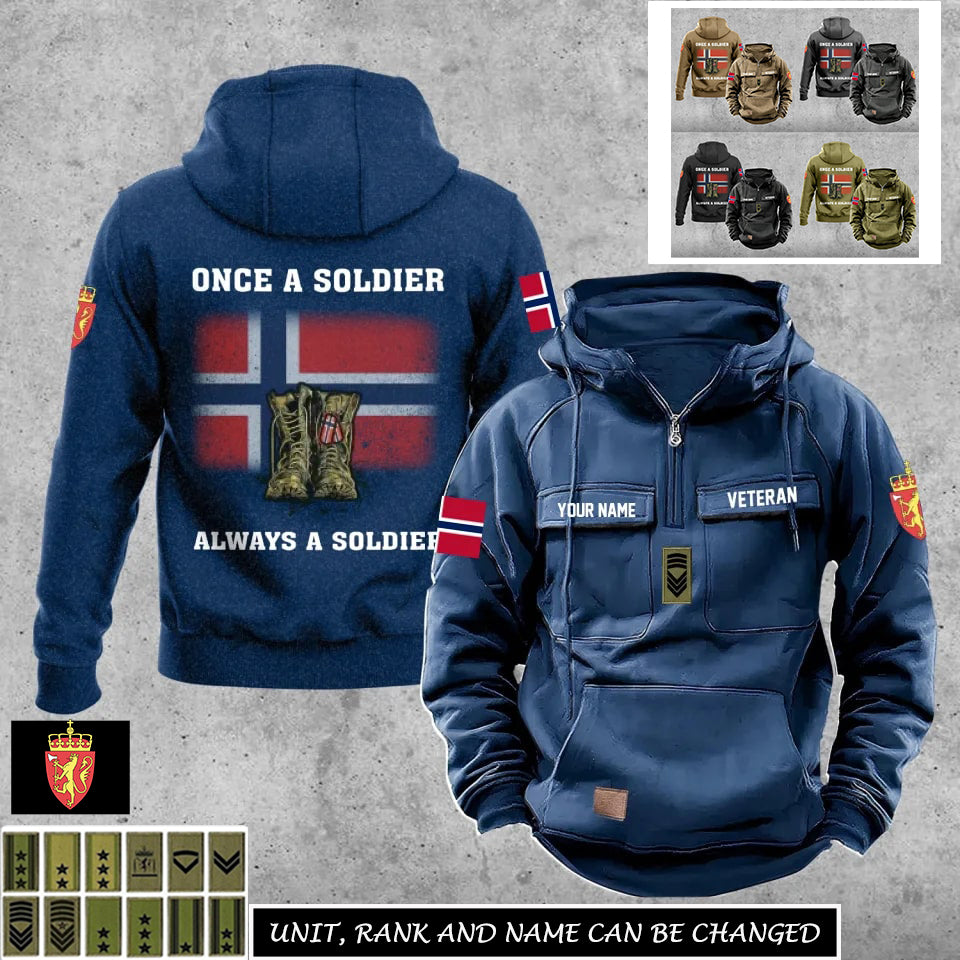 Personalized Norway Soldier/Veteran With Rank And Name Vintage Hoodie All Over Printed - 17273088