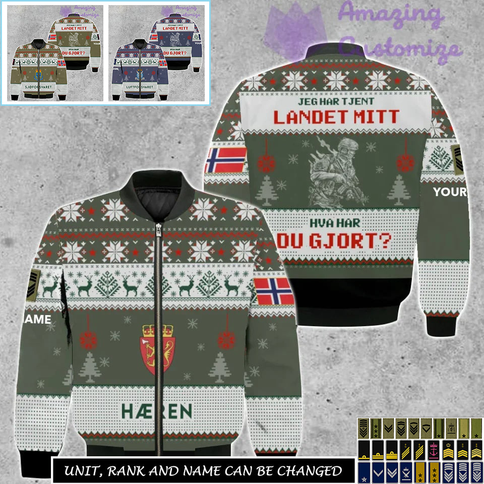 Personalized Norway Soldier/Veteran Camo with Name And Rank Sweater All Over Printed - 17301600