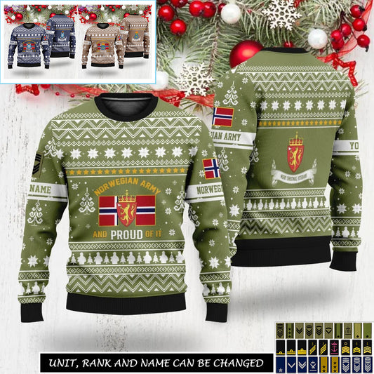 Personalized Norway Soldier/Veteran Camo with Rank And Name Sweater All Over Printed - 1731715201