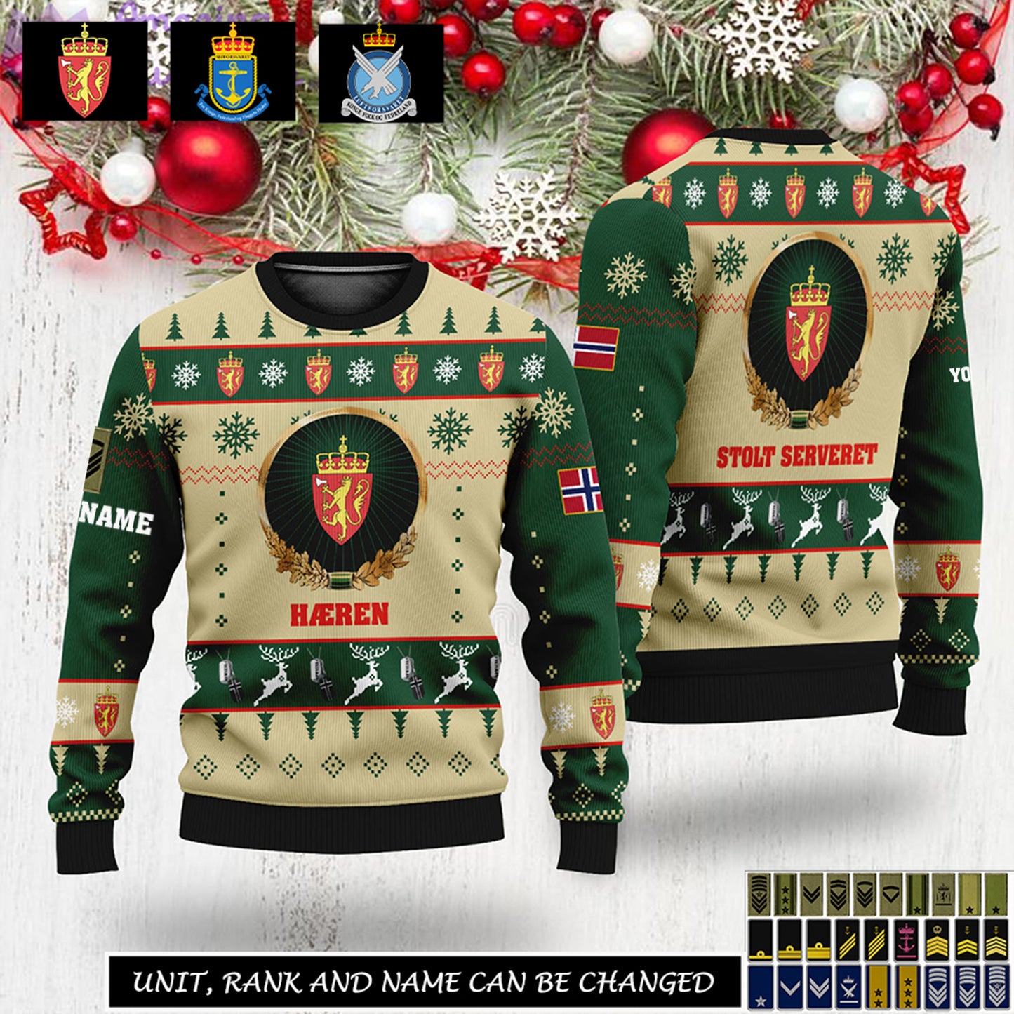 Personalized Norway Soldier/Veteran Camo with Name And Rank Sweater All Over Printed - 17308512