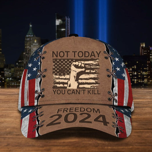 Amerikanische Mütze „Not Today You Can’t Kill Freedom 2024“ Mütze mit amerikanischer Flagge, Geschenke für Papa