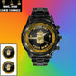 Personalized Sweden Soldier/ Veteran With Name, Rank And Year Black Stainless Steel Watch - 17107200 - Gold Version