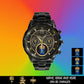 Personalized Sweden Soldier/ Veteran With Name, Rank And Year Black Stainless Steel Watch - 17286660 - Gold Version