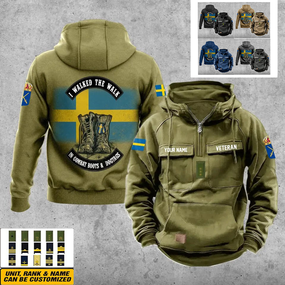 Personalized Sweden Soldier/Veteran Vintage Hoodie All Over Printed - 17207424