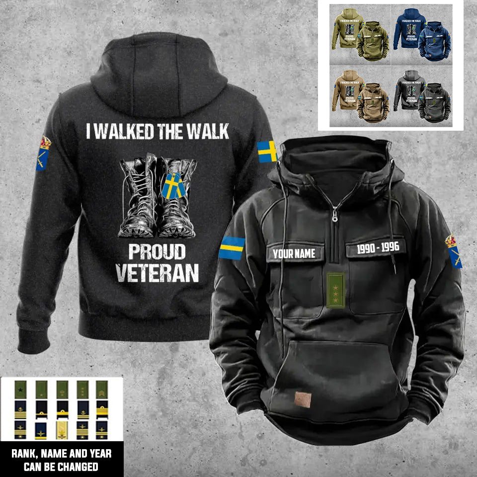 Personalized Sweden Soldier/Veteran With Rank, Year And Name Vintage Hoodie All Over Printed - 17219520