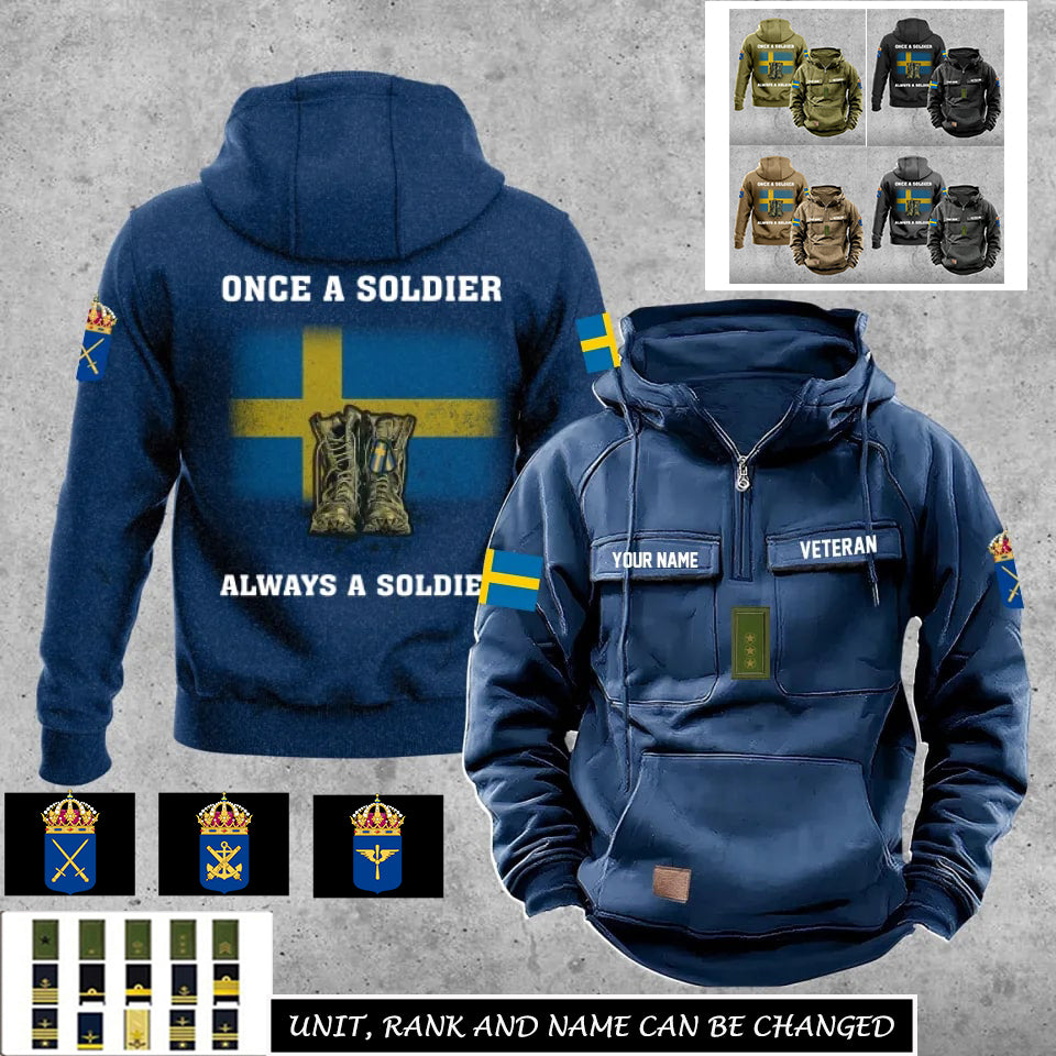 Personalized Sweden Soldier/Veteran Vintage Hoodie All Over Printed - 17273088