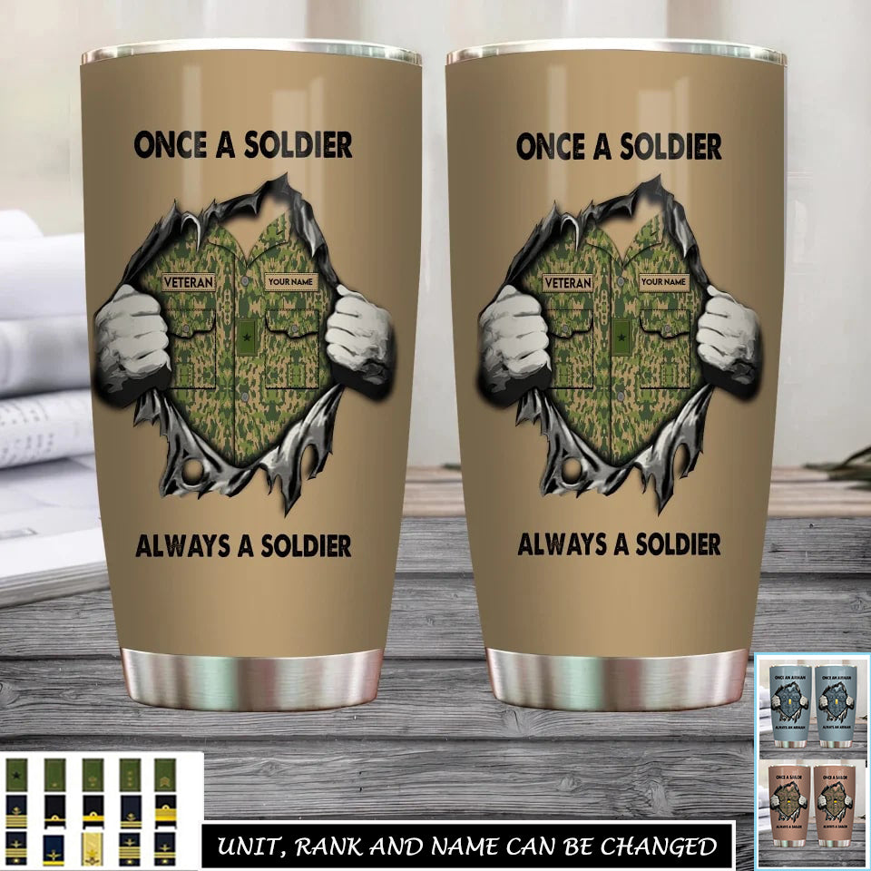 Personalized Sweden Veteran/ Soldier With Rank, Name Tumbler - 17220384