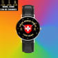 Montre personnalisée en cuir noir avec coutures noires pour soldat/vétéran suisse avec nom et grade - 0803240001 - Version dorée