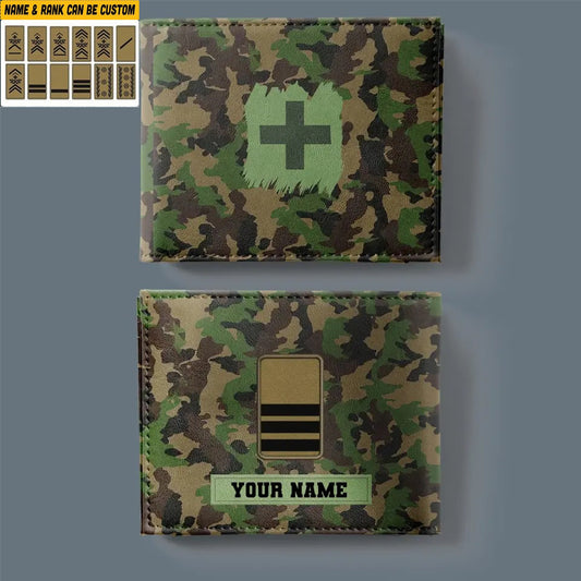 Personalisiertes Portemonnaie für Schweizer Soldaten/Veteranen im Camouflage-Muster mit Namen und Rang, 3D-Druck – 2501240001