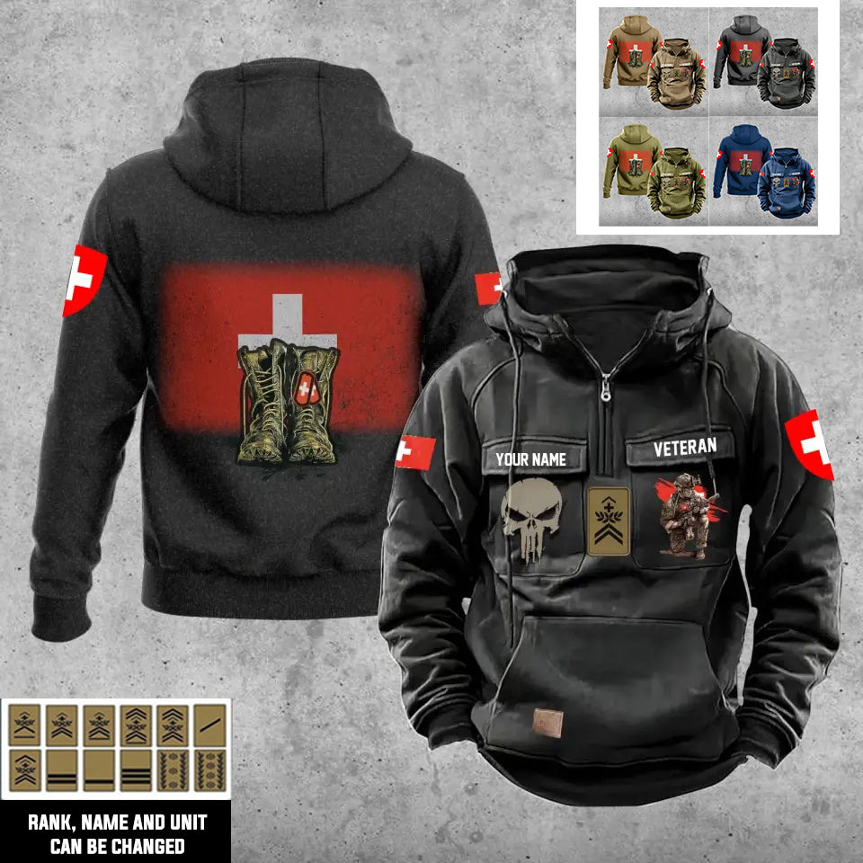 Personalized Swiss Soldier/Veteran With Rank And Name Vintage Hoodie All Over Printed - 17203968