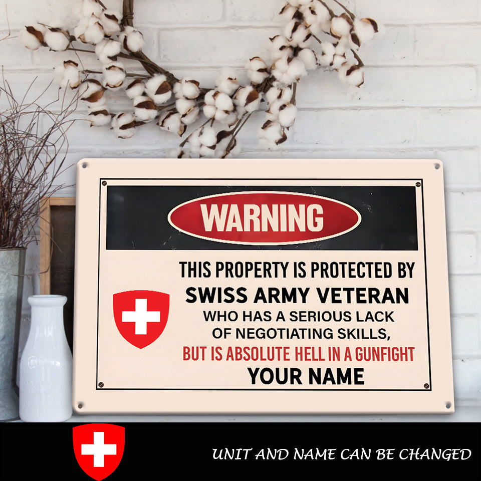 Personalized Swiss Soldier/ Veteran Cut Metal Sign - 17242848