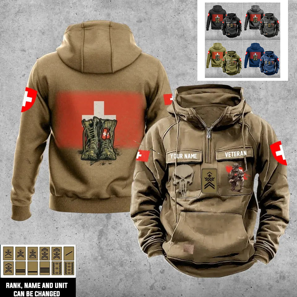 Personalized Swiss Soldier/Veteran With Rank And Name Vintage Hoodie All Over Printed - 17203968