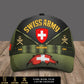 Personalized Rank, Year And Name Swiss Soldier/Veterans Camo Baseball Cap - 17240256