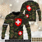 Personalized Swiss Soldier/Veteran Camo with Rank And Name Sweater All Over Printed - 17331840