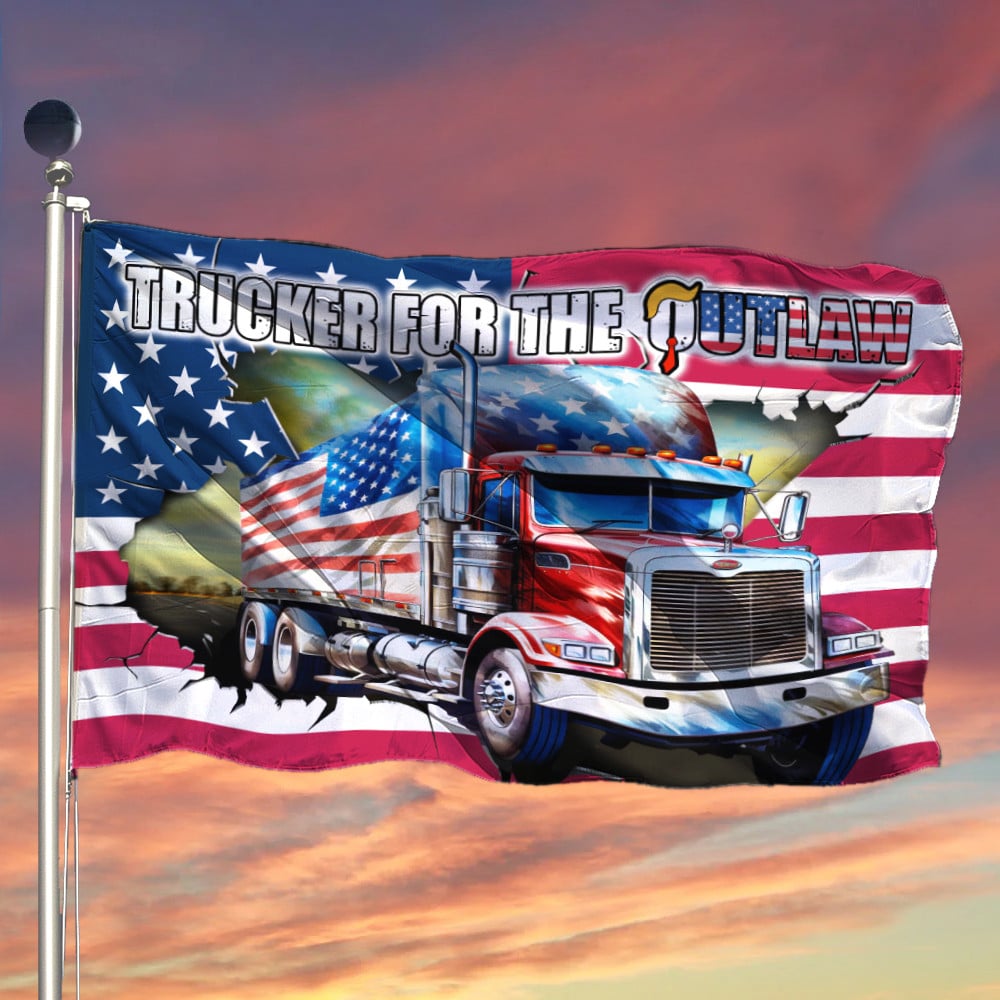 Trucker für den Outlaw Amerikanische Flagge Unterstützung für Schwerverbrecher Patriotische Flagge Geschenke für Trucker