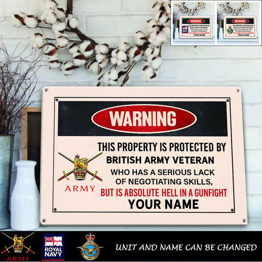 Personalized UK Soldier/ Veteran Cut Metal Sign - 17242848