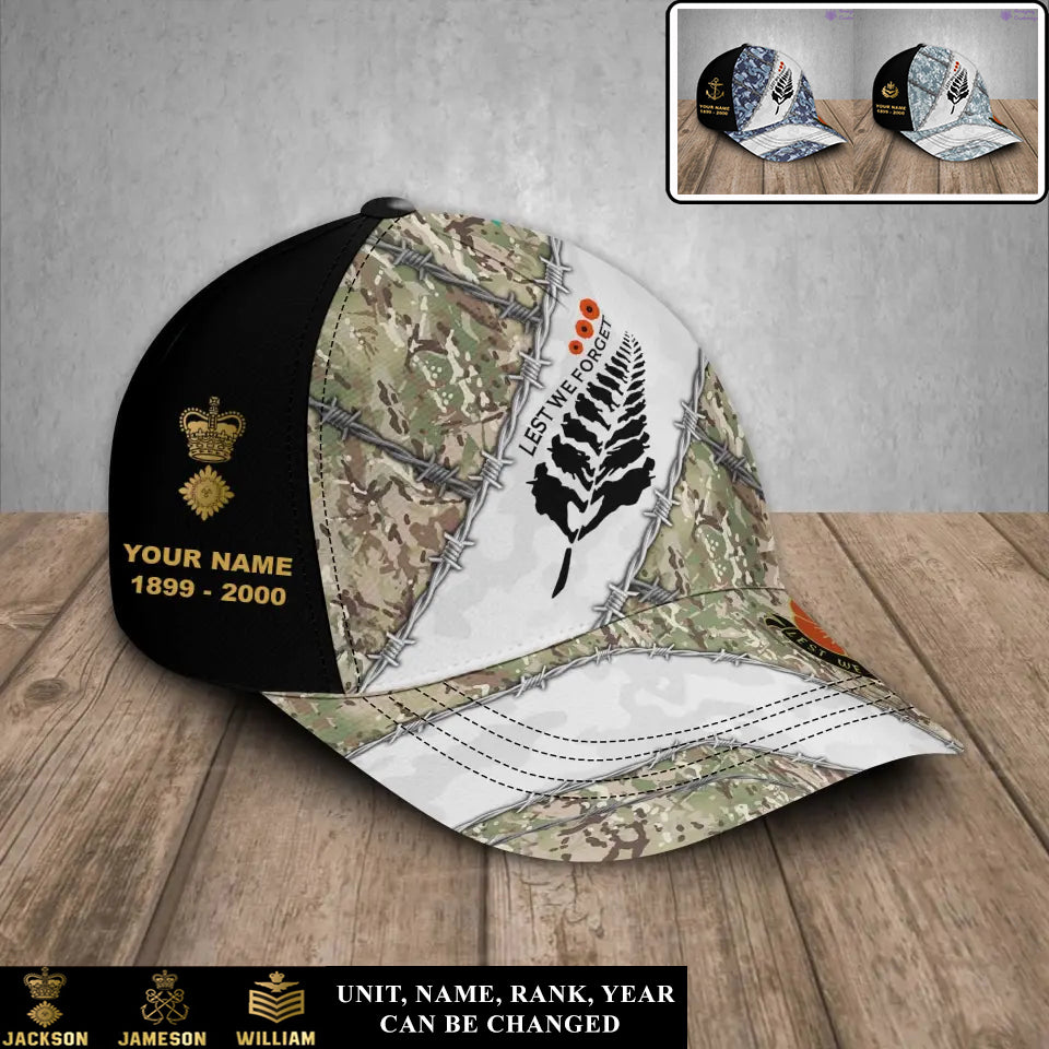 Casquette de baseball personnalisée avec grade, année et nom pour soldat/vétéran du Royaume-Uni - 17241120