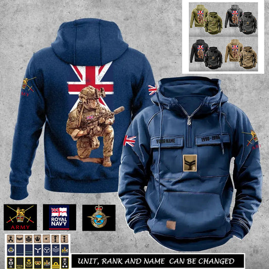 Personalized UK Soldier/Veteran Vintage Hoodie All Over Printed - 27062401QA