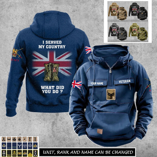 Personalized UK Soldier/Veteran Vintage Hoodie All Over Printed - 17270496