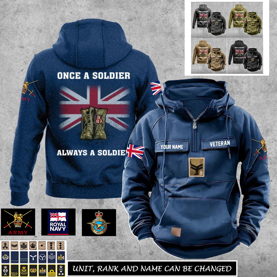 Personalized UK Soldier/Veteran Vintage Hoodie All Over Printed - 17273088