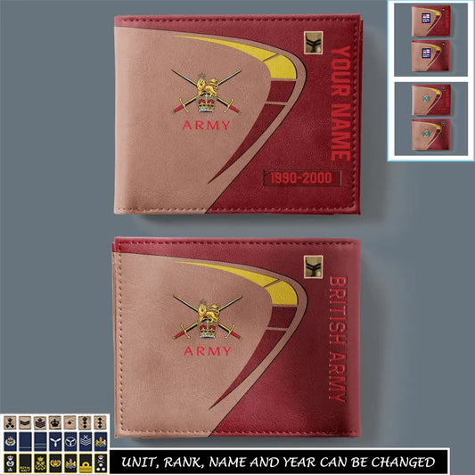 Personalized UK Soldier/ Veteran With Rank, Year And Name Leather Wallet - 17247168