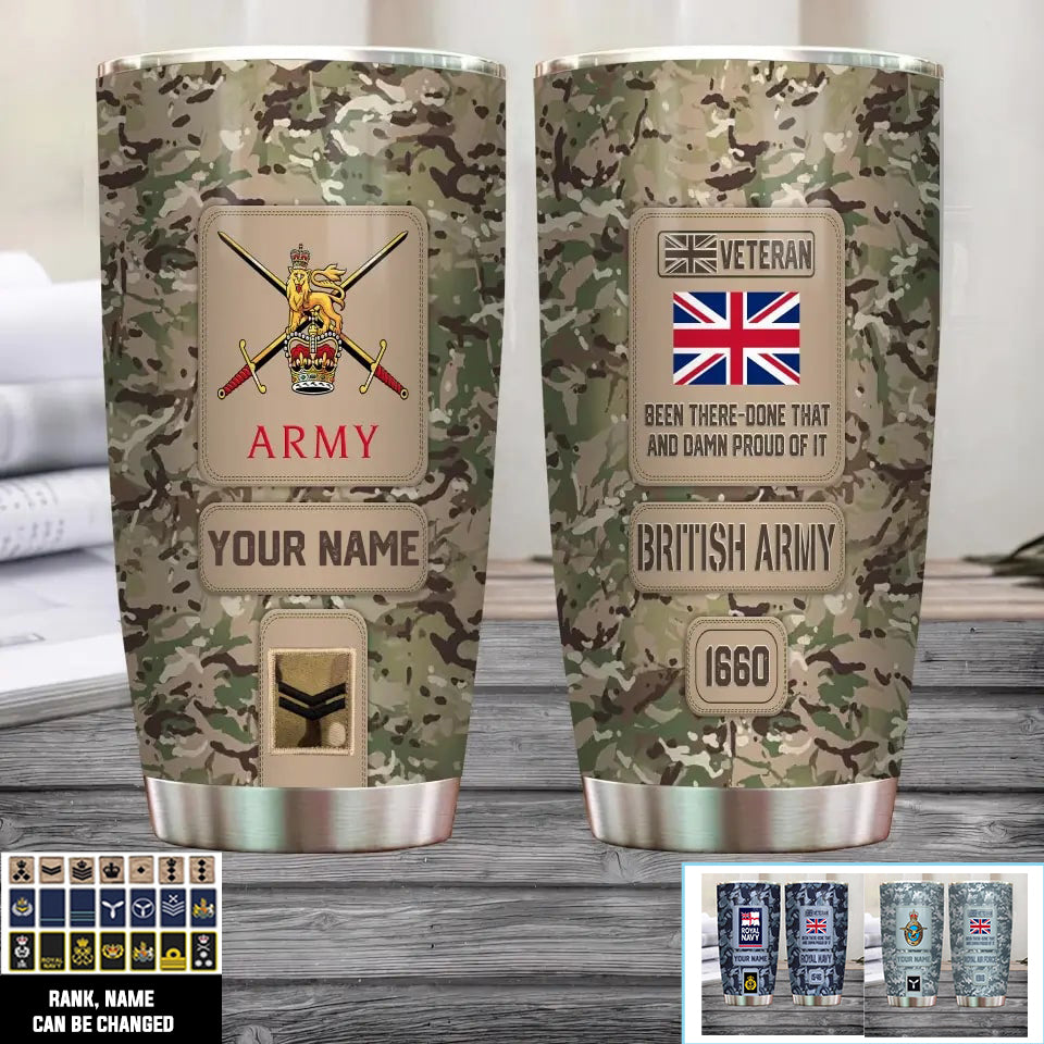 Personalized UK Veteran/ Soldier With Rank, Name Tumbler - 17218656