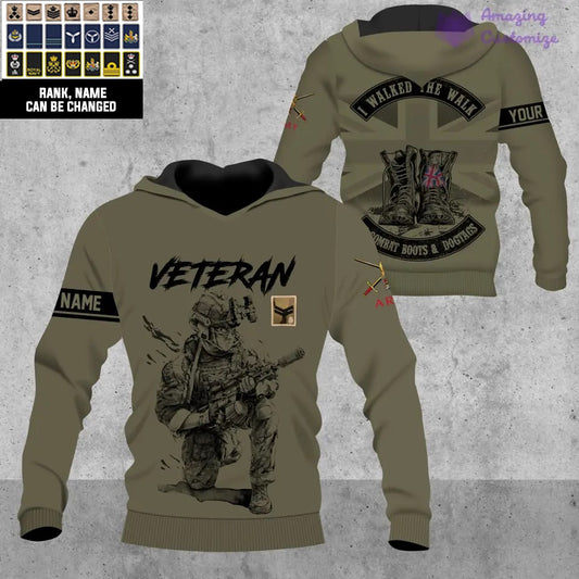 Personalized UK Soldier/Veteran Camo with Name and Rank Hoodie All Over Printed - 1720569602