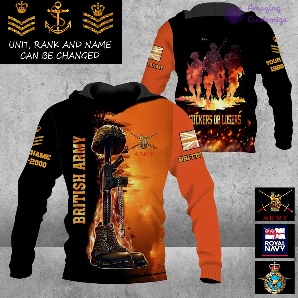 Personalized UK Soldier/Veteran Camo with Name, Rank And Year Hoodie All Over Printed - 17283456