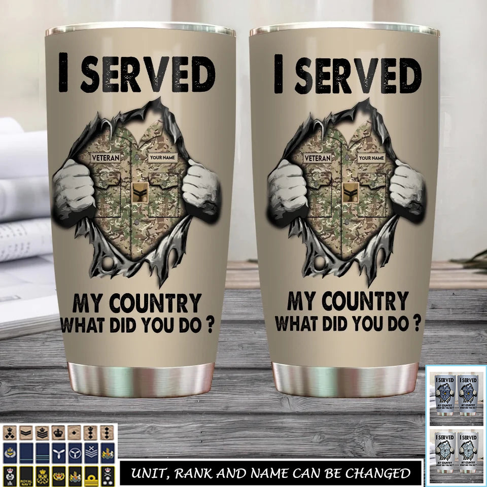 Personalized UK Veteran/ Soldier With Rank, Name Tumbler - 17271360