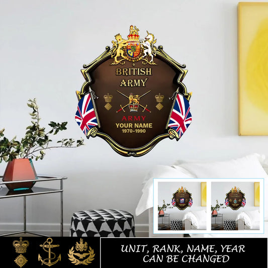 Personalized Rank Name And Year UK Soldier/Veterans Camo Cut Metal Sign - Gold Rank - 17278272