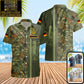 T-shirt Hawaïen personnalisé avec camouflage de soldat/vétéran allemand avec nom et grade imprimé en 3D - 0604230005