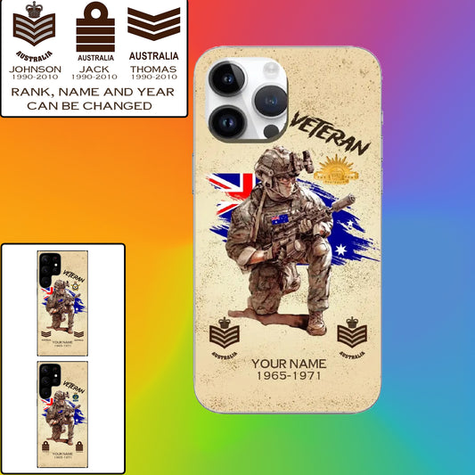 Personalized Australia Soldier/Veterans With Rank, Year And Name Phone Case Printed - 050724