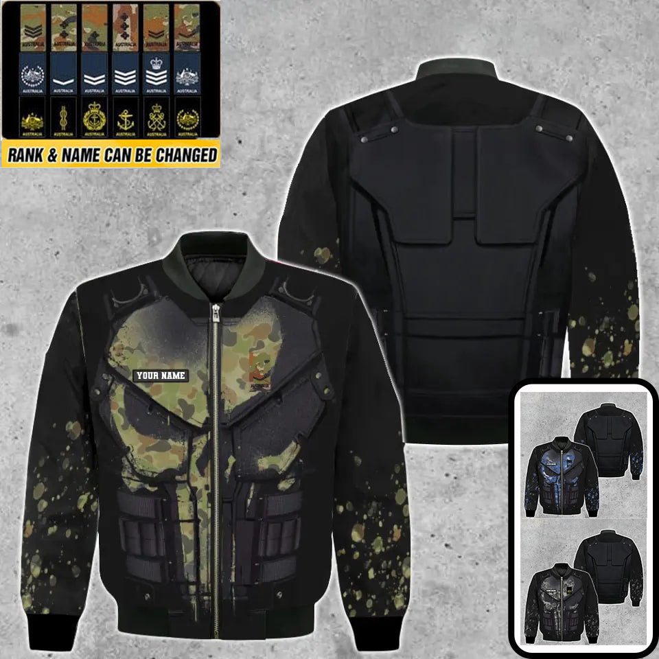 Sweat à capuche personnalisé avec camouflage soldat/vétéran australien avec nom et grade imprimé en 3D -0712230001