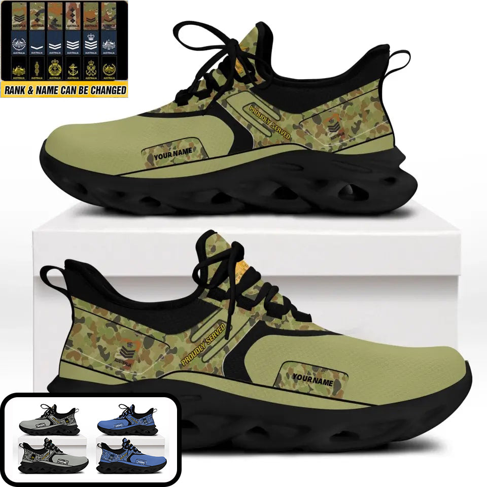 Personalisierte australische Soldaten/Veteranen mit Rang und Namen bedruckte Herren-Sneakers – 2603240001