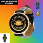 Personalized Australian Soldier/ Veteran With Name Black Stitched Leather Watch - 17101152 - Gold Version