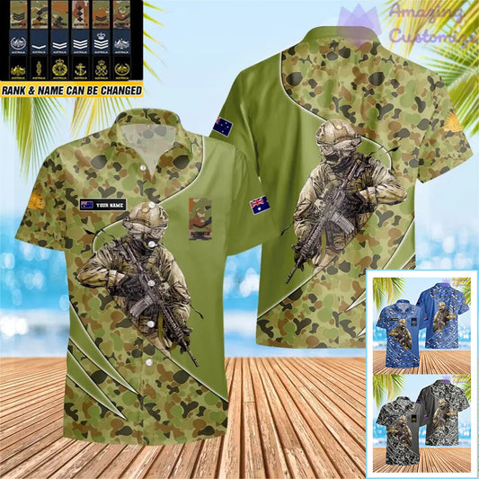 Personalisiertes Australien mit Namen und Rang Soldat/Veteran Hawaii All Over Printed - 15052401QA