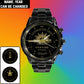 Personalized Australia Soldier/ Veteran With Name And Year Black Stainless Steel Watch - 17105472 - Gold Version