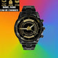 Personalized Australian Soldier/ Veteran With Name And Rank Black Stainless Steel Watch - 1709683201 - Gold Version