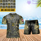 T-shirt personnalisé avec camouflage soldat/vétéran autrichien avec nom et grade + short imprimé en 3D -22042401QA