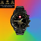 Personalized Austria Soldier/ Veteran With Name, Rank and Year Black Stainless Steel Watch - 1714694401 - Gold Version